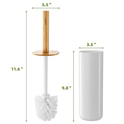 Toilet Brush, Toilet Bowl Brush and Holder Set, Bathroom Toilet Bowl Cleaner Scrub Brush Set Scrubber for Deep Cleaning, White