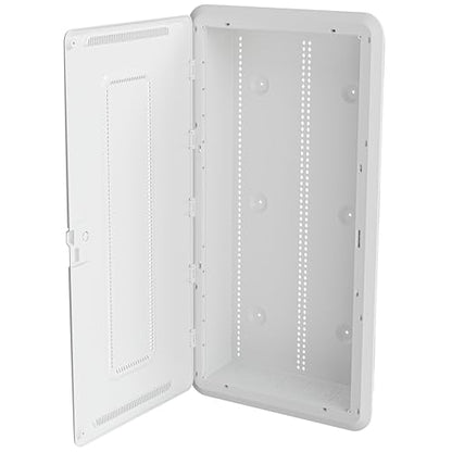 Legrand - On-Q 30 Inch Media Enclosure, WiFi Electrical Box, Cable Management Box for Distribution of Networking Service, Recessed Media Box Lets Signal Through, White, ENP3050NA