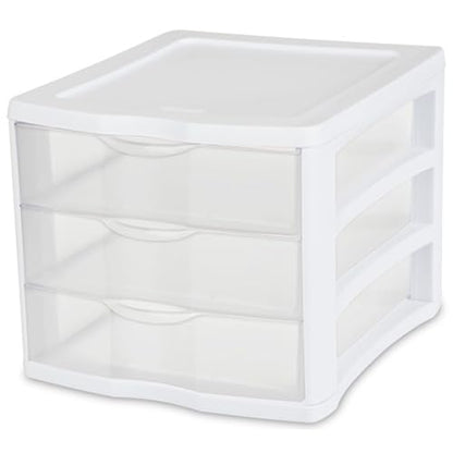 4 Sterilite ClearView Portable 3 Storage Drawer Organizer Cabinets (Open Box)