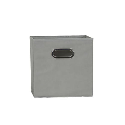 Household Essentials Fabric Storage Bins in Strong Poly‑Woven Fabric, Sturdy Chipboard Sides, Grommet Front Handle, Dove Gray Finish, Set of 6