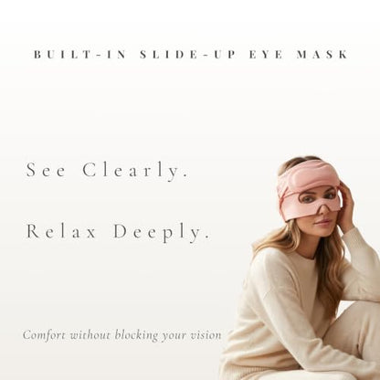 SD Luxe Cooling & Warming Migraine & Headache Gel Cap – Blush | 360° Gel‑Filled Head Wrap with Built‑in Eye Mask | Buttery-Soft, Breathable Fabric | Premium Gift Box + Storage Bag