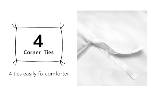 Amazon Basics Lightweight Wrinkle-Resistant Microfiber 3 Piece Duvet Cover Set with Zipper Closure, Full/Queen, Bright White