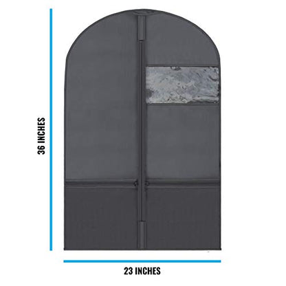 Plixio 36" Kids Garment Bags for Dance Costumes, Childrens Hanging Clothes | Childrens Hanging Clothes Organizer for Dress, Recital Outfit with Zippered Mesh Pockets for Shoes and Accessory Storage