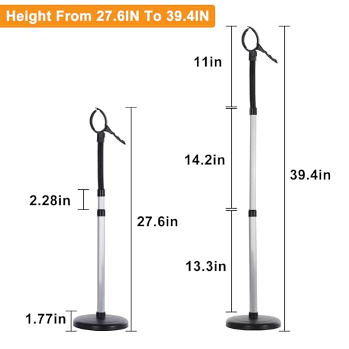 Erytlly Hair Dryer Stand Hands Free 360-Degree Rotating 2 Heads Adjustable Height Metal Hair Dryer Holder Blow Dryer Holder About for 0.5kg Hair Dryer in Bathroom, Vanity, Makeup Room