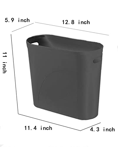 Bathroom Small Trash Can, 3 Gallon Slim Plastic, Set of 2, White