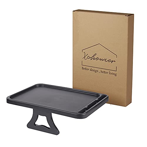 Xchouxer Sofa Armrest Clip Table, TV Snack Tray, Handy Remote Controls/Drinks/Phone Holder (Black)