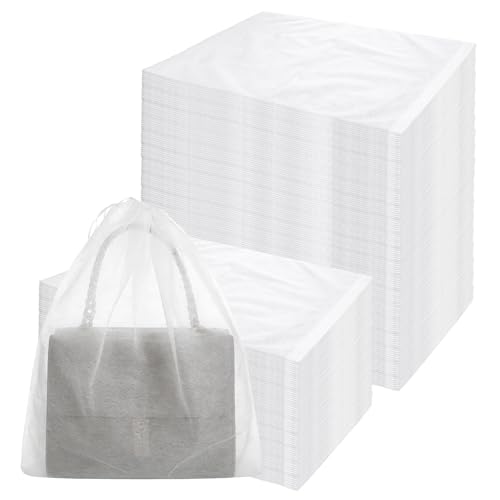 Qianyu 100 PCS Dust Bags for Purses, Handbag Storage Bags Purse Protector with Drawstring Breathable Non-woven Bag Covers Disposable Closet Organizer for Shoe Clothes Travel Home
