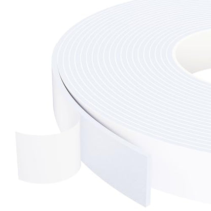 1 in Wide x 1/8 in Thick x 33FT Foam Weather Stripping Door Seal,Window Sealing Tape，Single-Sided Self-Adhesive Insulation Sealing Strip White