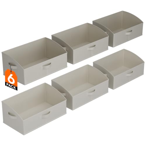 Extra Large Trapezoid Closet Storage Bins for Shel... (Light Gray)