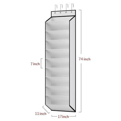 KEEPJOY 10 Tiers White Over Door Shoe Organizer Storage, Hanging Shoe Holder for Door with Large Deep Pockets, Fit 20-30 Pairs Shoe Rack for Sneakers, Boots (White)
