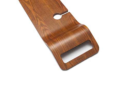 Corsica Luxury Wood Tub Caddy, Walnut Color, Comfortable Bath with 2 Wine Glass Holders, Fits Most Freestanding Tubs