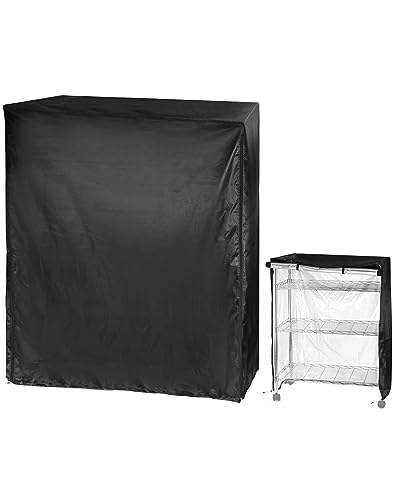 QWORK Wire Rack Cover - 60"x24"x72", Oxford Cloth, Keeps Rack Clean, for Home, Office, Storage & Garage, Black