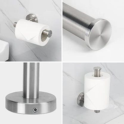 NearMoon Bathroom Hardware Set SUS 304 Thicken Stainless Steel-Towel Bar Set Include 16" Towel Rod, Toilet Paper Holder, Multifunctional Hooks Bathroom Accessories (Brushed Nickel, 5 Pcs)