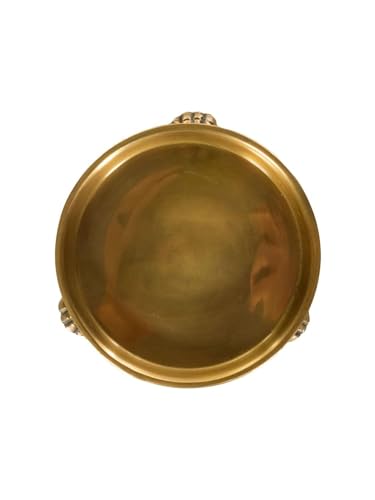 Round Clawfoot Dish Small Gold Candle and Jewelry Display Tray | Perfume, Cosmetics, Coffee Table, Vanity, Ring Holder, Key Catchall, Entryway, Bedroom, Bathroom and Home Decor Accent