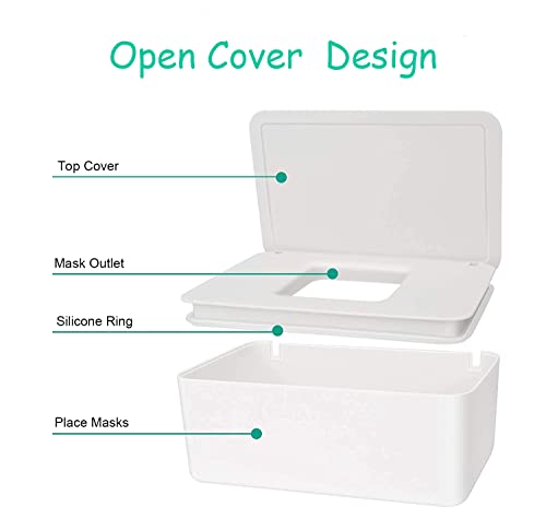 Moorfowl Face Mask Dispenser Mask up Conatainer 8.2" L x 4.9" W x 3.9" H | Mask Container Storage Tabletop Face Covering Organizer Box for Home, Office, Entryways, Schools