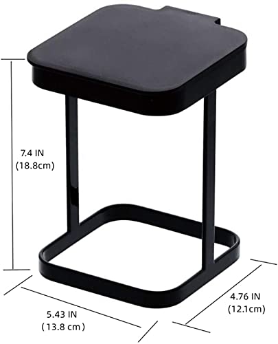 Metal Countertop Trash Can Garbage Bag Holder for Home Kitchen (Black) …