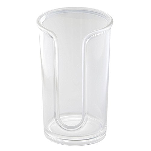 mDesign Small Plastic Cosmetic Pad Dispenser - Compact Storage Holder for Astringent Wipes on Bathroom Vanity Countertops, Cotton Rounds Included - Lumiere Collection - Clear