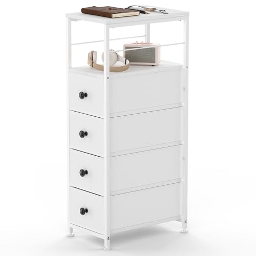 Narrow Dresser for Bedroom, Slim Side Table with D...