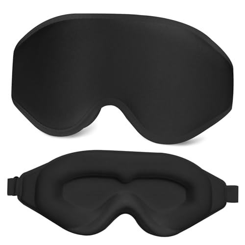 Adjustable Bluetooth Sleep Mask,3D Block Headphones Side Sleeper Travel Nap Black