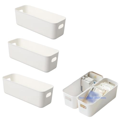 Multi-purpose small storage bins, Storing phone cases, socks, stationery,small items. PP plastic,Organizer and Storage for Sinks,Bathroom, Bedrooms, Vanity tables，Kitchens.10.5x 3.9x 3.5 Inch (3)