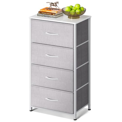 Small Dresser for Bedroom with 4 Storage Drawers,... (Light Grey)