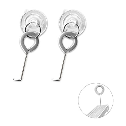 2-Pack Shower Drain Hooks for Drain Cover Removal, Assists with Linear Drain Grate Removal and Clean, Stainless Steel Silicone Protector Extractor Tool.(Gray)