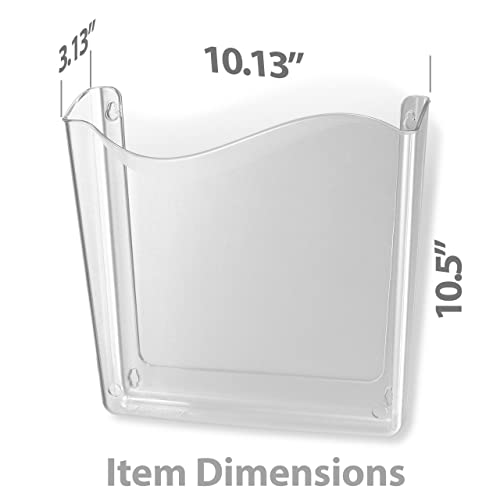 Officemate Vertical Wall File, Letter Size, Durable Unbreakable Plastic Organizer, Mountable Wall or Partition File Holder, Clear (21674)