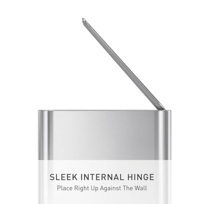 simplehuman Slim Step Can, 5L / 1.3 Gallon Compact Bathroom Trash Can, Liner Pocket®, Sleek Internal Hinge, 150,000-Step All-Steel Pedal, Lid Shox® Silent Close, Brushed Stainless Steel