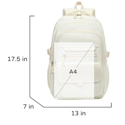Phaoullzon Girls School Backpack for Boys Middle High College Teen Bookbag | Pink Bow Black Beige Cherry Kids Aesthetic Bag Cute Laptop Daypack Women Travel Book Bag Mochilas Escolares Para Niñas