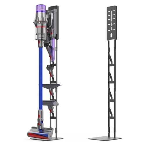 Vacuum Stand, Carbon Steel Holder with Hidden Wire Design, Compatible with Dyson Gen5 V16 V15 V11 V10 V8 V7 V6 DC Series, Fits BLACK+DECKER, Eureka, Bissell & Other Brand Vacuums