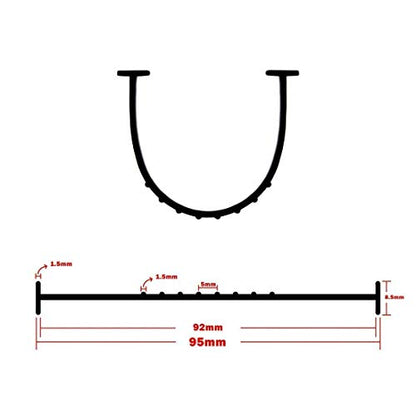 Garage Door Bottom Seal Kit with U-Shape Weather Stripping, Universal Professional Grade T-End Rubber Strip, 5/16" x 3 3/4" x 20 Feet (Black)