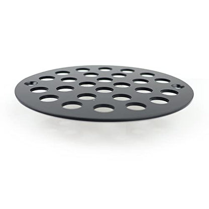 4 Inch Screw-in Round Shower Drain Cover Replacement Floor Drainer with Screws (Black) | Replacement Floor Drainer with Screws, 304 stainless steel drain grill filters debris, fits most household shower drains