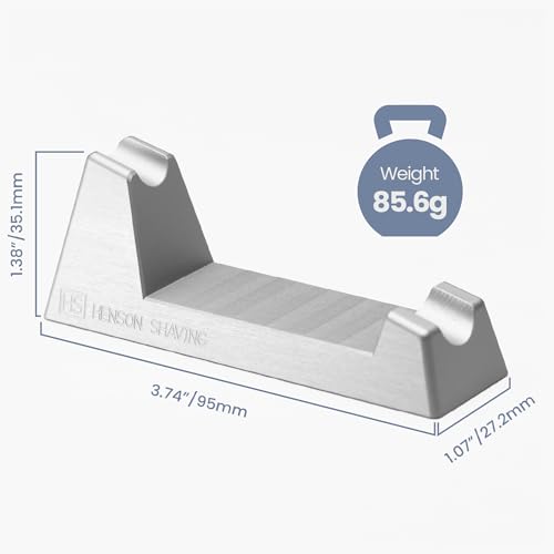 Henson Shaving Machined Aluminum Safety Razor Stand Weighted Non-Slip Base Holder for Optimal Drying Angle - Countertop Storage for Henson Razors