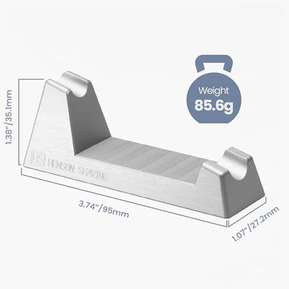 Henson Shaving Machined Aluminum Safety Razor Stand Weighted Non-Slip Base Holder for Optimal Drying Angle - Countertop Storage for Henson Razors