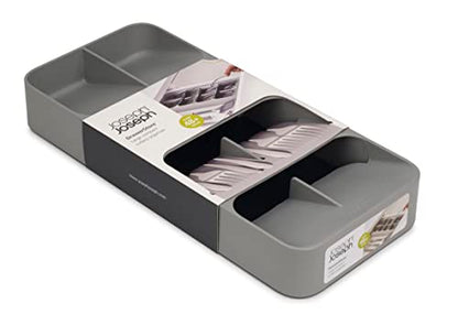 Joseph Joseph DrawerStore Compact Utensil Organizer For Kitchen Drawer Silverware, Flatware Tray, Grey