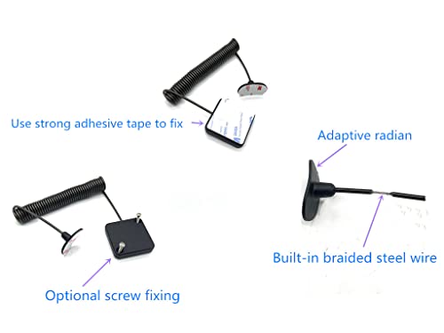 8ft Longer Retractable Cable Lock with Double Sided Adhesive for Gaming Controller, Tablets, Mobile Phones Other Hardware Showroom and Controller, TV, DVD Remote Control Tether (2Pack)