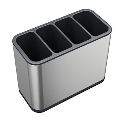TESOT Silverware Caddy Utensil Caddy Spoon Holder with 4 Divided Compartments, Sturdy Stainless Steel, Rust Proof