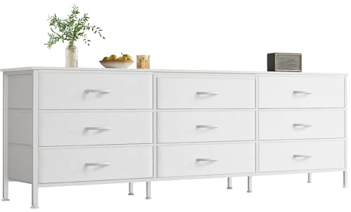 63 Inch Dresser for Bedroom, Dresser for Closet wi... (White | Fabric)