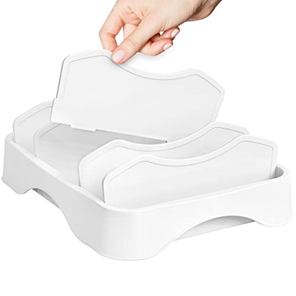 Simple Houseware Food Container Lid Storage 10" x 8" Adjustable Divider | Lid Organizer, White