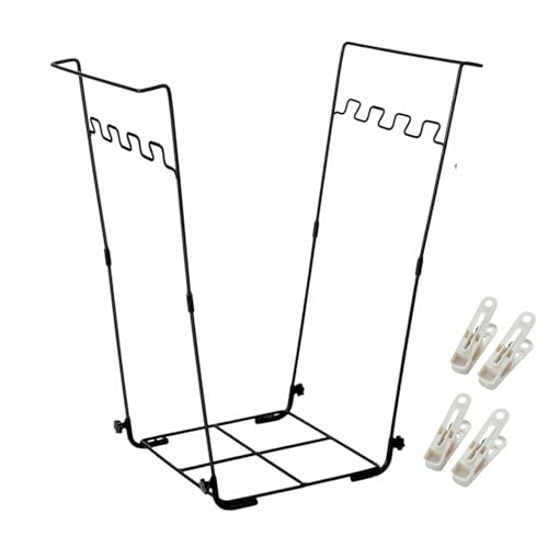 Garden Trash Bag Holder - Outdoor Leaf Bag Support Stand Multi-Use Metal Garbage Bag Holder Frame Holds 30-45 Gallons Bag for Leaves, Camping, Yard Weeding, Lawn Party