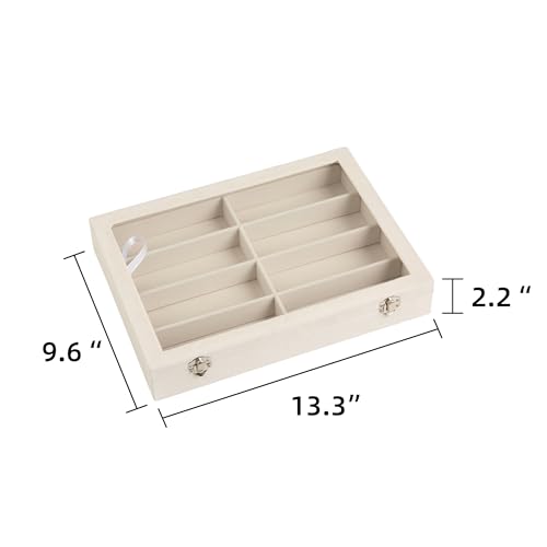 8-Slot Sunglass Organizer,Velvet Sunglass Holder for Drawer | Vanity Glass Holder,Sunglass Case For Multiple Sunglass,Sunglass Tray for Drawer,Sunglass Box for Women,Eyeglass Organizer