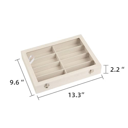 8-Slot Sunglass Organizer,Velvet Sunglass Holder for Drawer | Vanity Glass Holder,Sunglass Case For Multiple Sunglass,Sunglass Tray for Drawer,Sunglass Box for Women,Eyeglass Organizer
