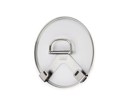 Joseph Joseph Space Set of 2 Pot and Pan Lid Holders Self Adhesive Wall Mount Storage Organizer, Suitable for Lids up to 11 in, 3M VHB Tape and Screws Included, Stainless Steel