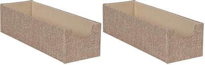 Household Essentials Brown 720-1 Deep Drawer Organizer Box for Storage | 12 in x 4 in x 3.13 (Pack of 2)