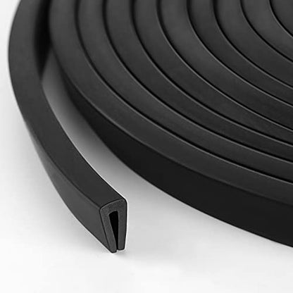 Kingdder Rubber Edge Trim 1/8" U Channel Sheet Metal Edge Protector Door 35 Feet Long Seal Strip Guard Weather Resistance Fits for Car Doors Steel Plates Glass Hatches Table Corners(Black)