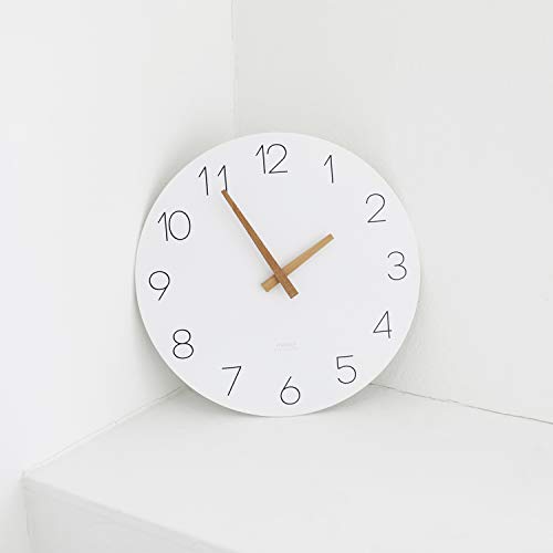 mooas Flatwood Wall Clock, 12" Analog Wall Clock, Silent Non-Ticking | Modern Wall Clocks Battery Operated for Office, Home, Bathroom, Kitchen, Bedroom, School, Living Room
