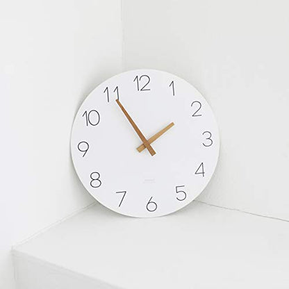 mooas Flatwood Wall Clock, 12" Analog Wall Clock, Silent Non-Ticking | Modern Wall Clocks Battery Operated for Office, Home, Bathroom, Kitchen, Bedroom, School, Living Room