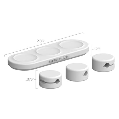 Wrap-It Storage MagnaDock Magnetic Cable Holder - 2-Pack (White) | Adhesive Cable Clips Cord Organizer Desktop Cord Holder for Nightstand Desk Cable Management