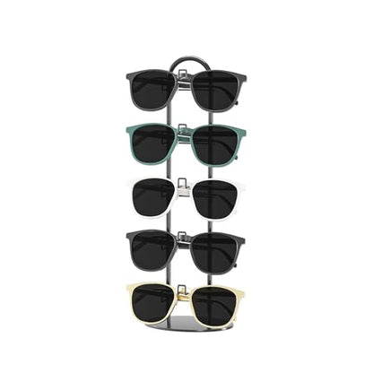 Byken Sunglasses Holder Organizer, 5 Tier Eyeglass Display Storage Stand,.Metal Sunglass Tower (Black)