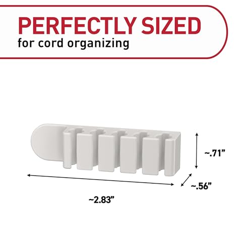Command 5-Cord Clip Organizer, 4 Clips, 8 Medium Strips | Command Strips Cord Organizer, keeps Cables Out of Sight, Damage Free Hanging, No Tools, Removes Cleanly